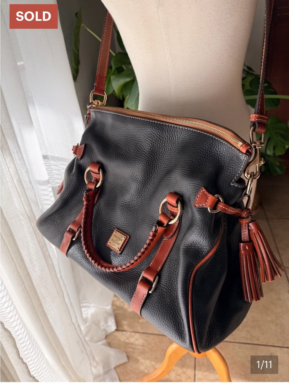 Authentic Dooney & Bourke Pebbled Leather Medium Satchel